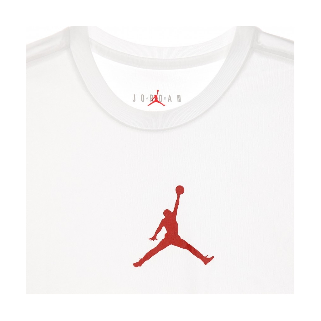 maglietta uomo m jumpman dry fit ss crew WHITE/GYM RED