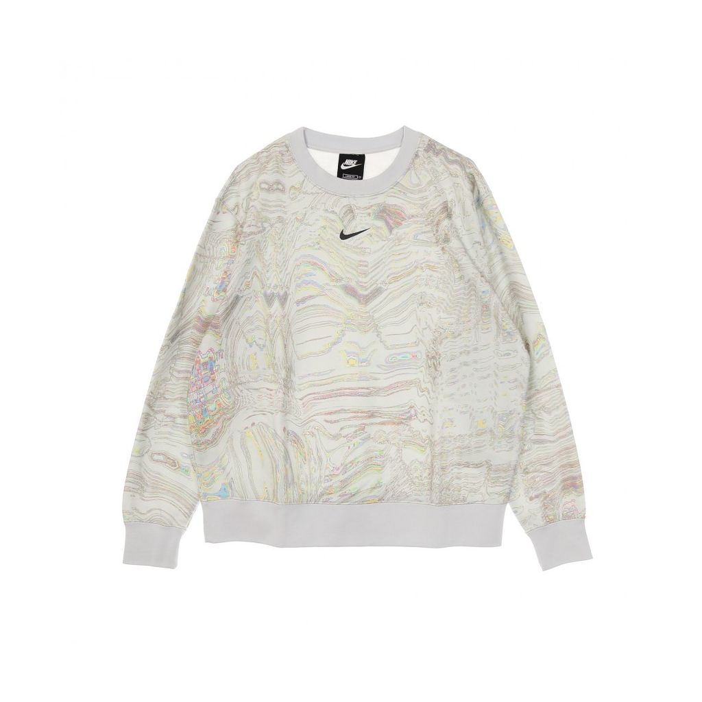 felpa girocollo donna w sportswear trend fleece crew all over print WHITE