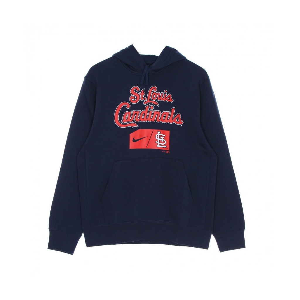 felpa cappuccio uomo mlb team lettering club pullover hoodie stlcar MIDNIGHT NAVY