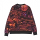 felpa girocollo donna w sportswear trend fleece crew all over print BLACK/ORANGE