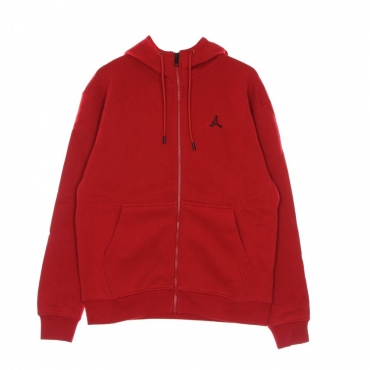 felpa cappuccio zip uomo essentials fleece full-zip hoodie GYM RED