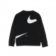 felpa girocollo ragazzo fleece swoosh crew BLACK/WHITE