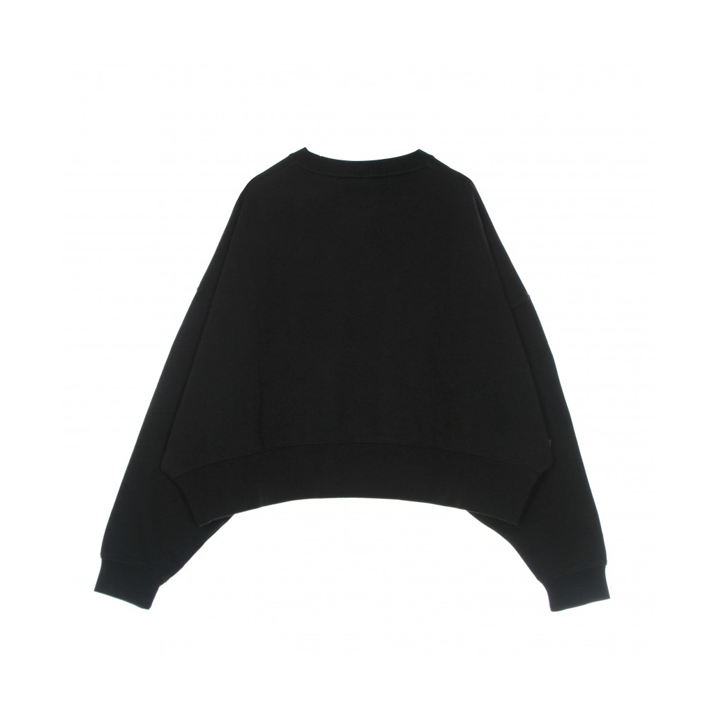 felpa girocollo donna essentials collection fleece oversized crew BLACK/WHITE