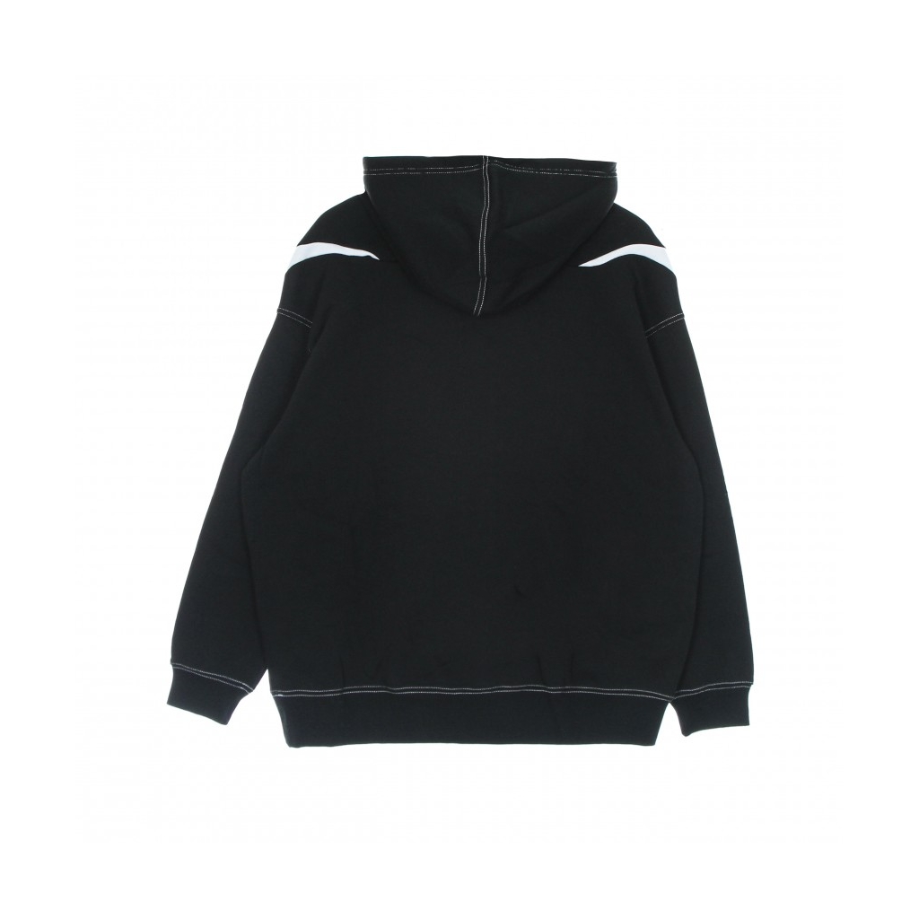 felpa cappuccio donna w swoosh fleece gfx hoodie BLACK/WHITE/WHITE