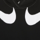 felpa cappuccio donna w swoosh fleece gfx hoodie BLACK/WHITE/WHITE