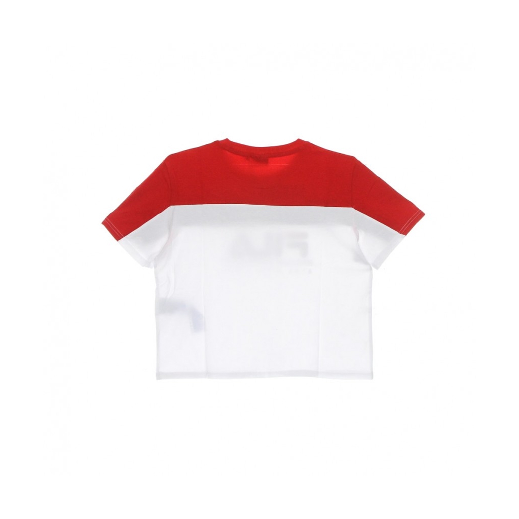 maglietta donna belek cropped tee BRIGHT WHITE/TRUE RED/MEDIEVAL BLUE