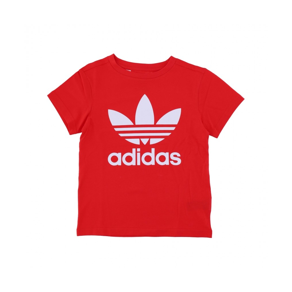 maglietta ragazzo trefoil tee VIVID RED/WHITE