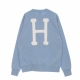 felpa girocollo uomo essentials classic h crew LIGHT BLUE