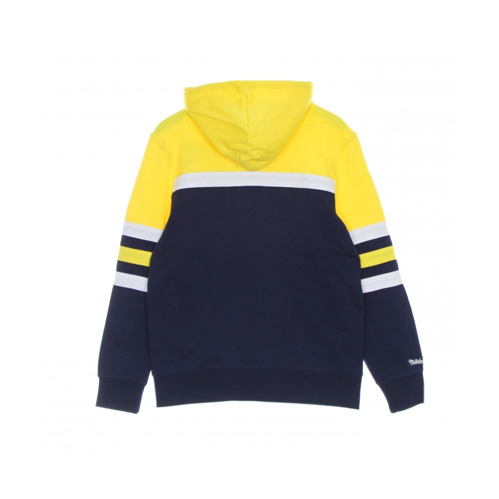 felpa cappuccio uomo ncaa head coach hoodie msuspa NAVY/YELLOW