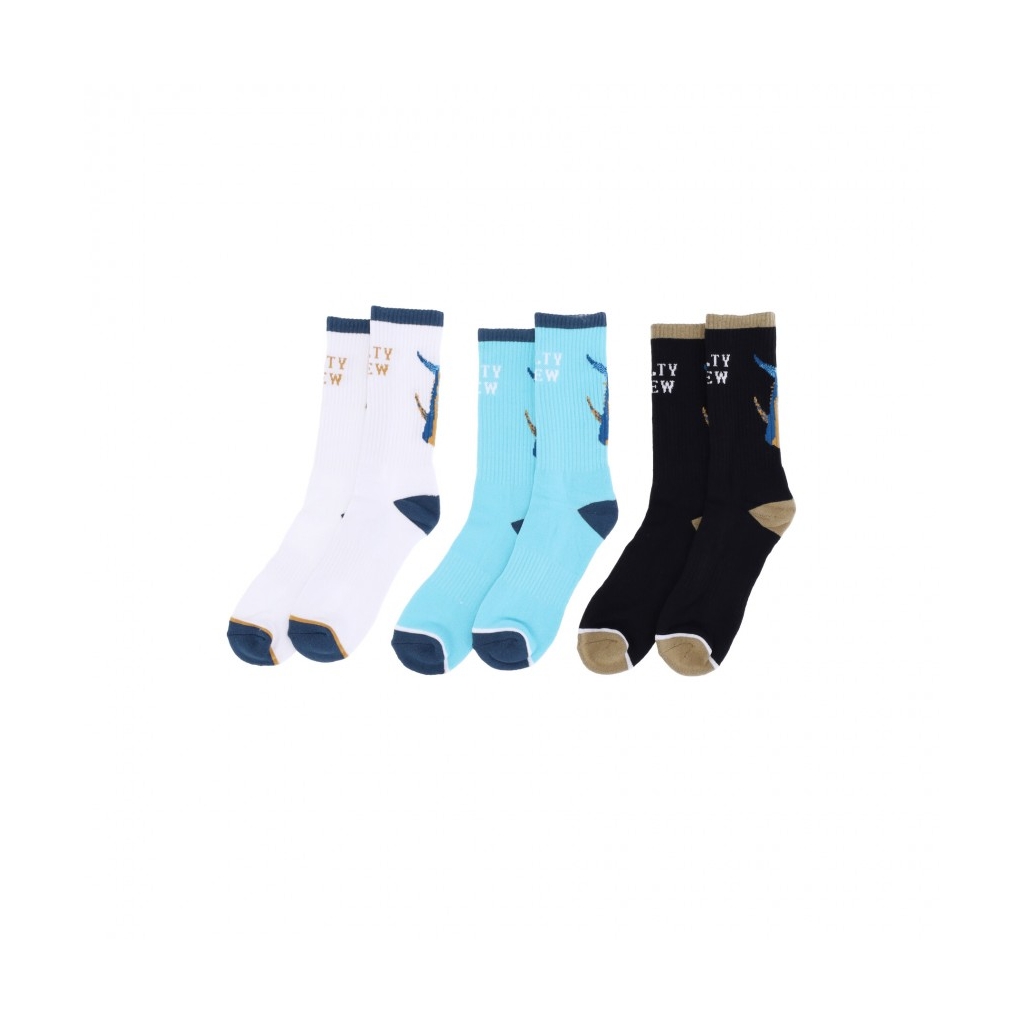 calza media uomo tailed sock 3pk ASSORTED