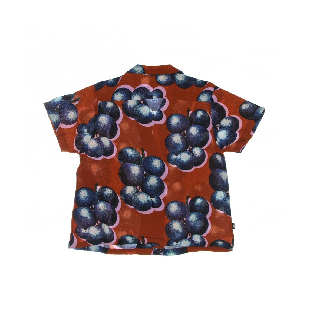 camicia manica corta donna blueberries  relaxed shirt BOMBAY BROWN MULTI