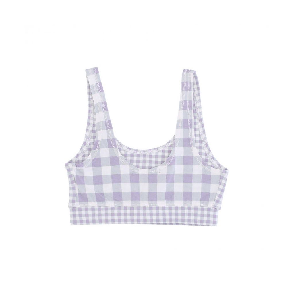 top donna mixed up gingham bralet LANGUID LAVANDER