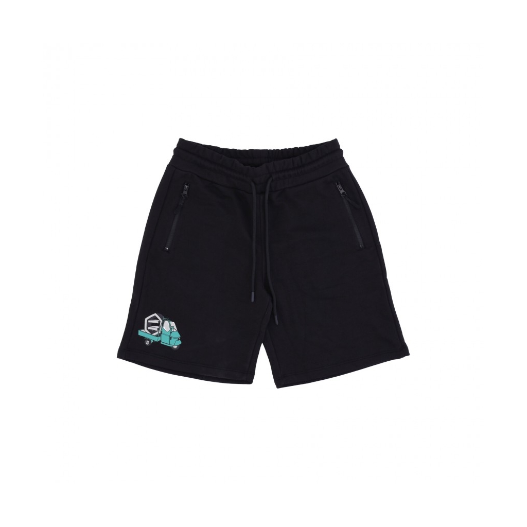 pantalone corto tuta uomo tre ruote sweatpant shorts BLACK