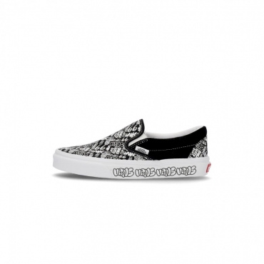 scarpa bassa uomo classic slip on graffiti BLACK/WHITE