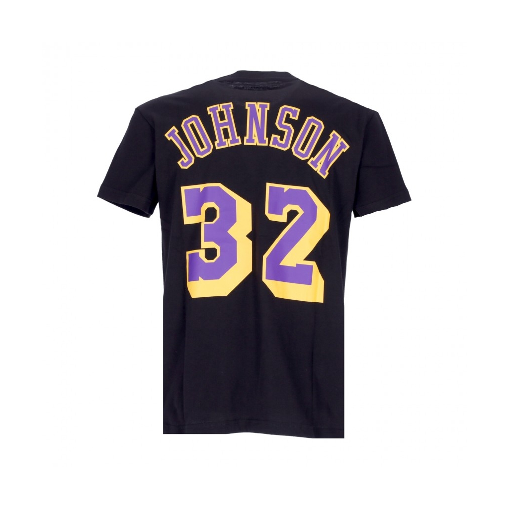 maglietta uomo nba tee hardwood classics no 32 magic johnson loslak BLACK/ORIGINAL TEAM COLORS