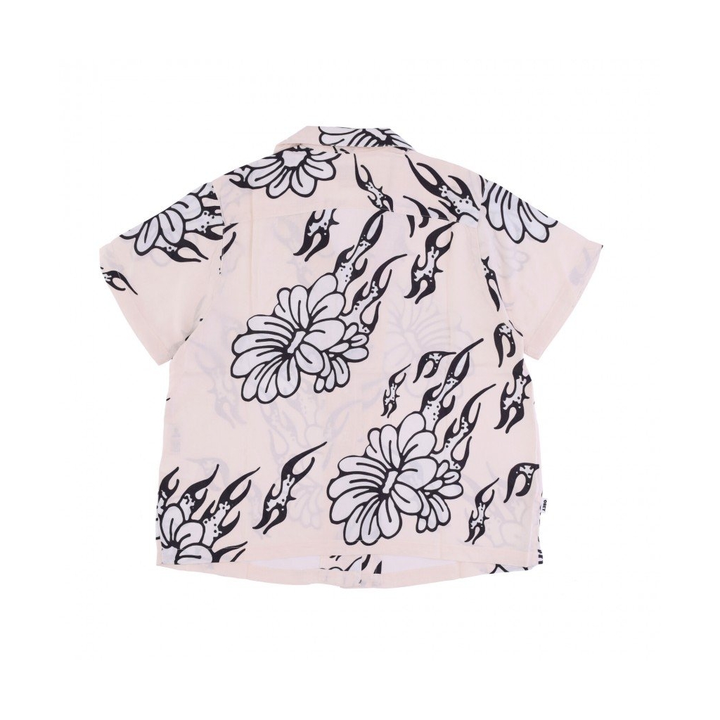 camicia manica corta donna flamin  flowers shirt OFF WHITE