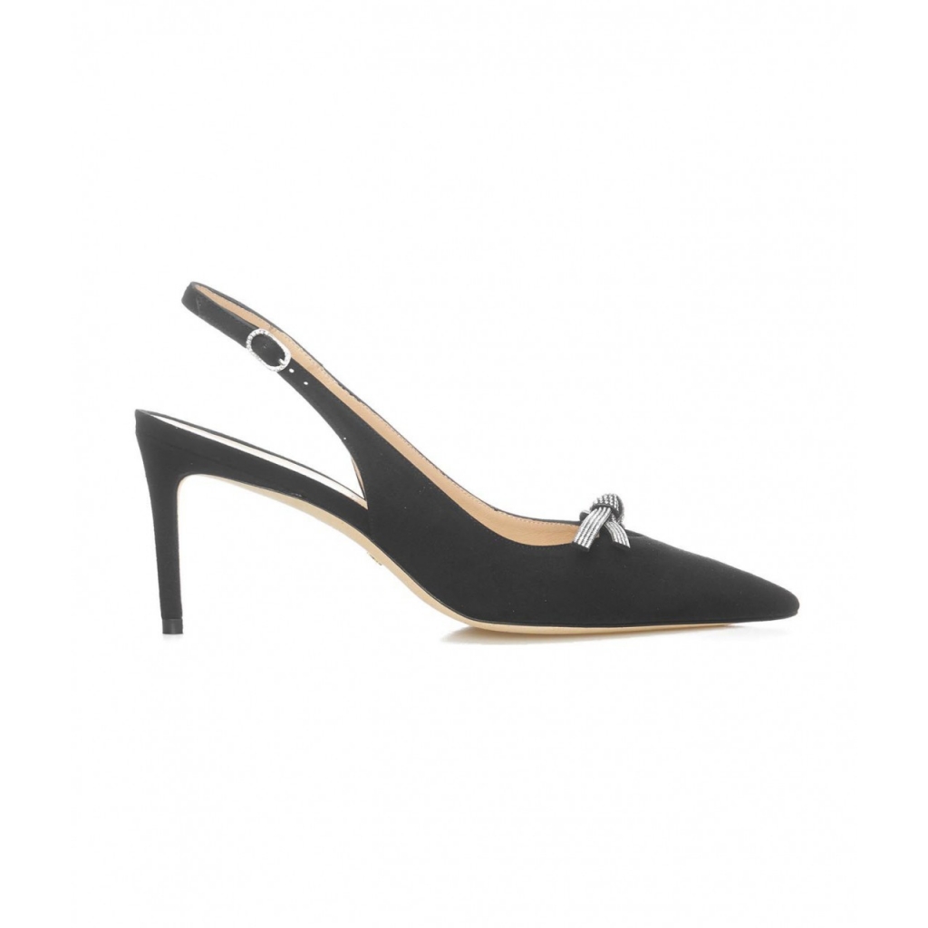 Scarpe con tacco con fiocco decorativo - Nero - DONNA