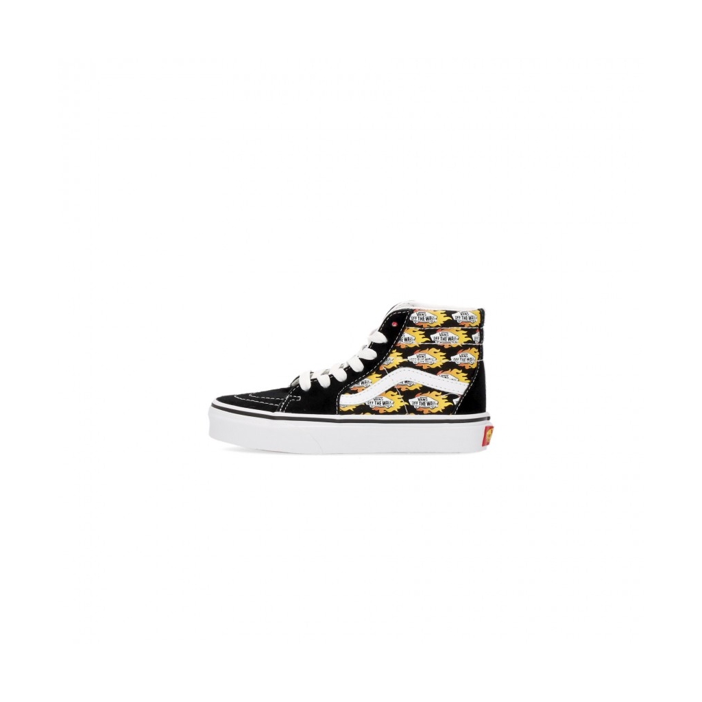 scarpa alta bambino sk8-hi flame logo repeat BLACK/FLAMING VANS