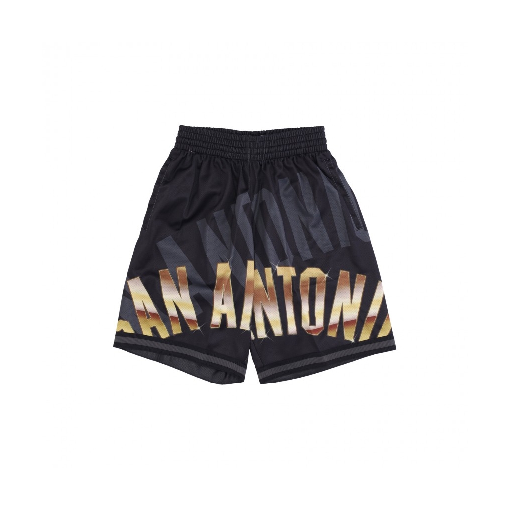 pantaloncino tipo basket uomo nba big face 40 fashion short hardwood classics saaspu BLACK/ORIGINAL TEAM COLORS