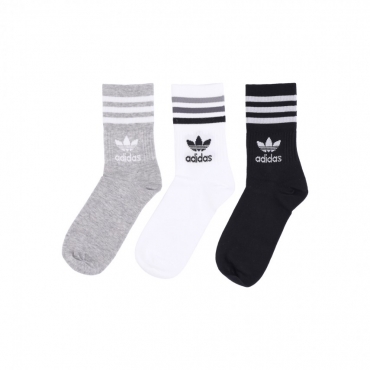 calza media uomo mid cut crew socks WHITE/MEDIUM GREY HEATHER/BLACK