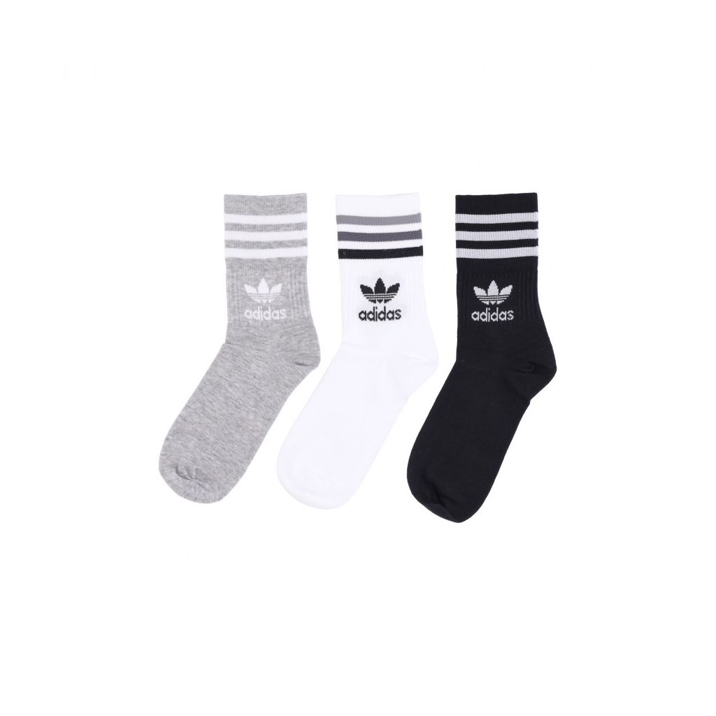 calza media uomo mid cut crew socks WHITE/MEDIUM GREY HEATHER/BLACK