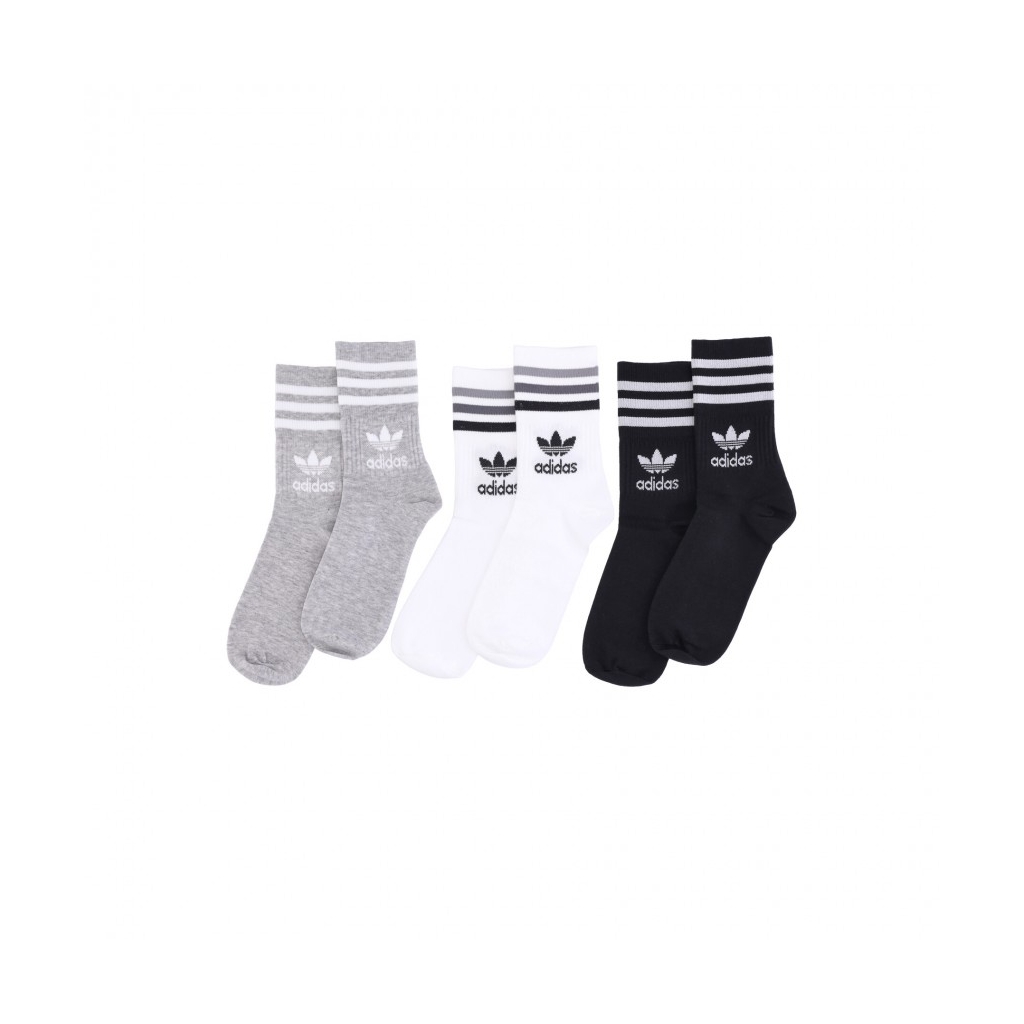 calza media uomo mid cut crew socks WHITE/MEDIUM GREY HEATHER/BLACK