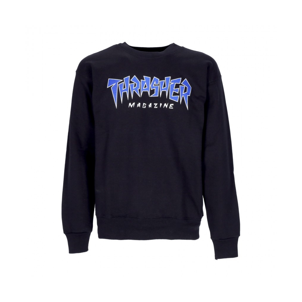 felpa girocollo uomo jagged logo crewneck BLACK/BLUE