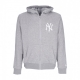 felpa cappuccio zip uomo mlb league essential fz neyyan HEATHER GRAPHITE/WHITE