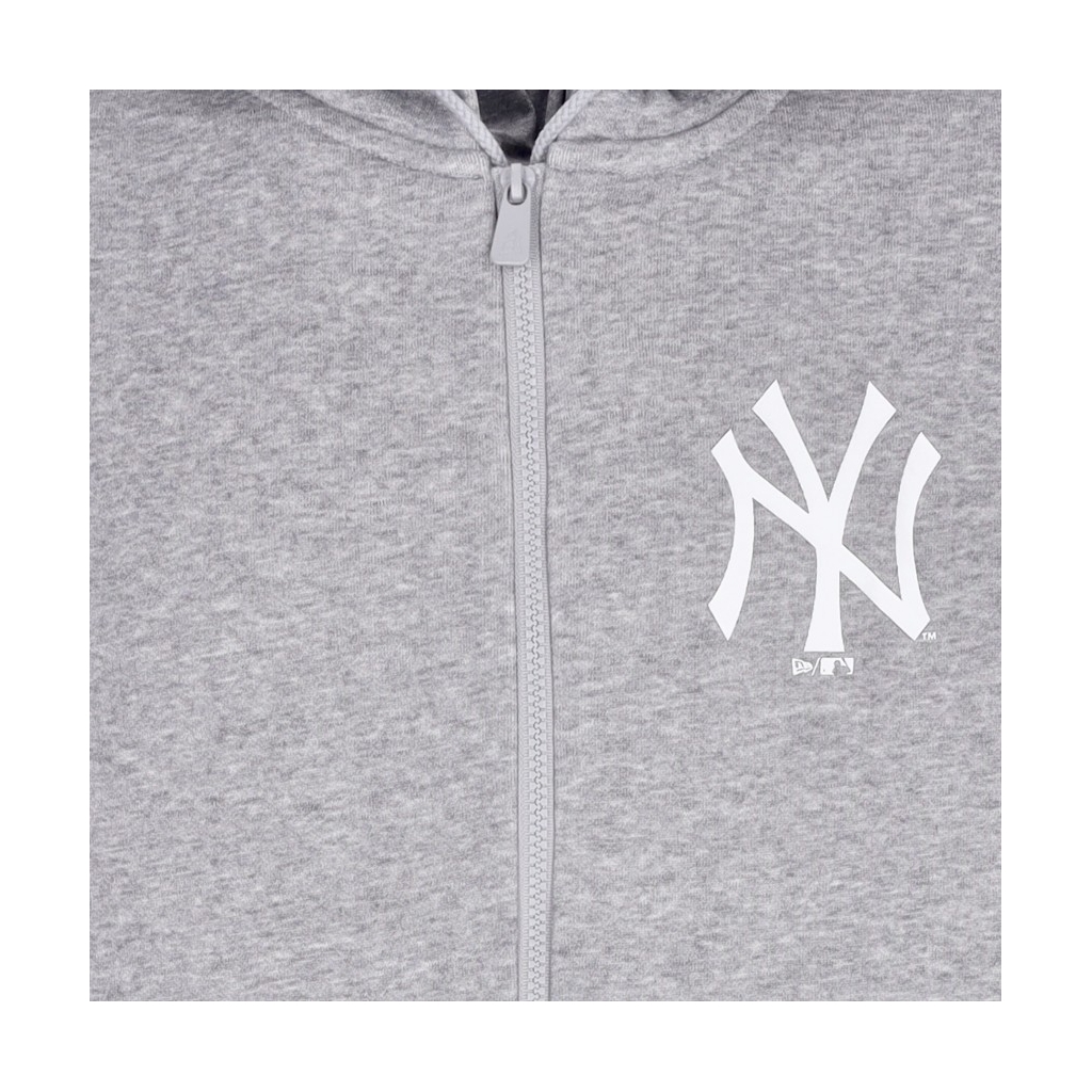 felpa cappuccio zip uomo mlb league essential fz neyyan HEATHER GRAPHITE/WHITE