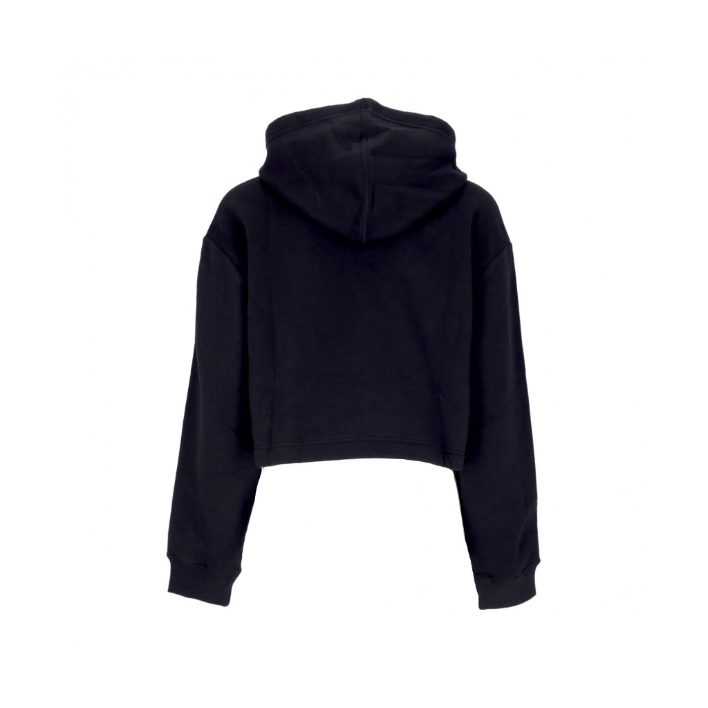 felpa cappuccio corta donna short hoodie BLACK