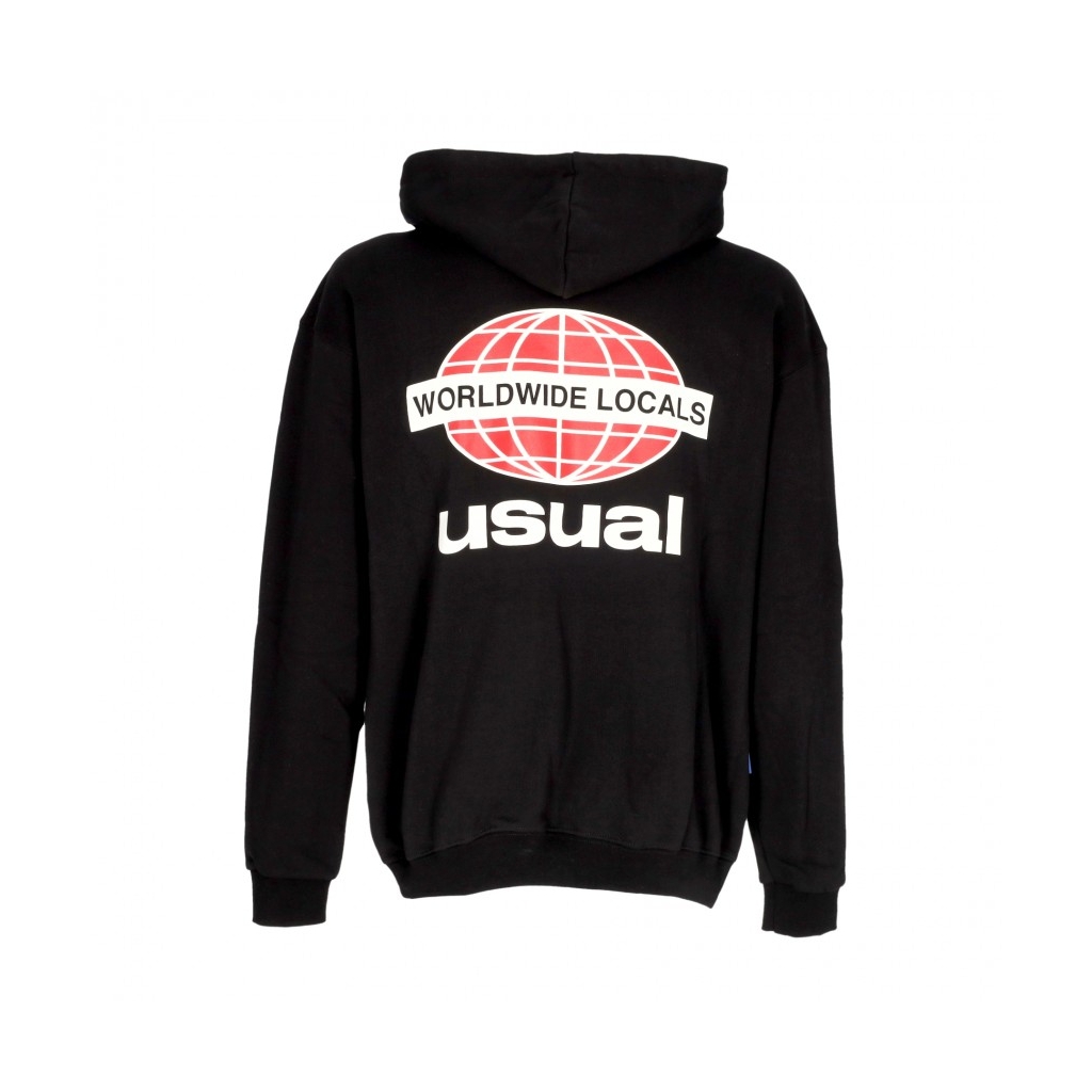 felpa cappuccio uomo worldwide locals hoodie BLACK