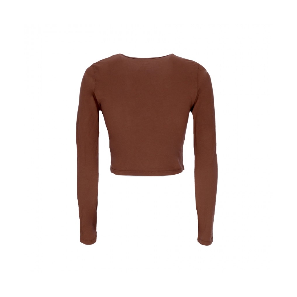 maglietta manica lunga corta donna bubble cropped mia l/s tee SEPIA