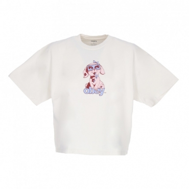 maglietta donna mini puppy custom crop tee UNBLEACHED