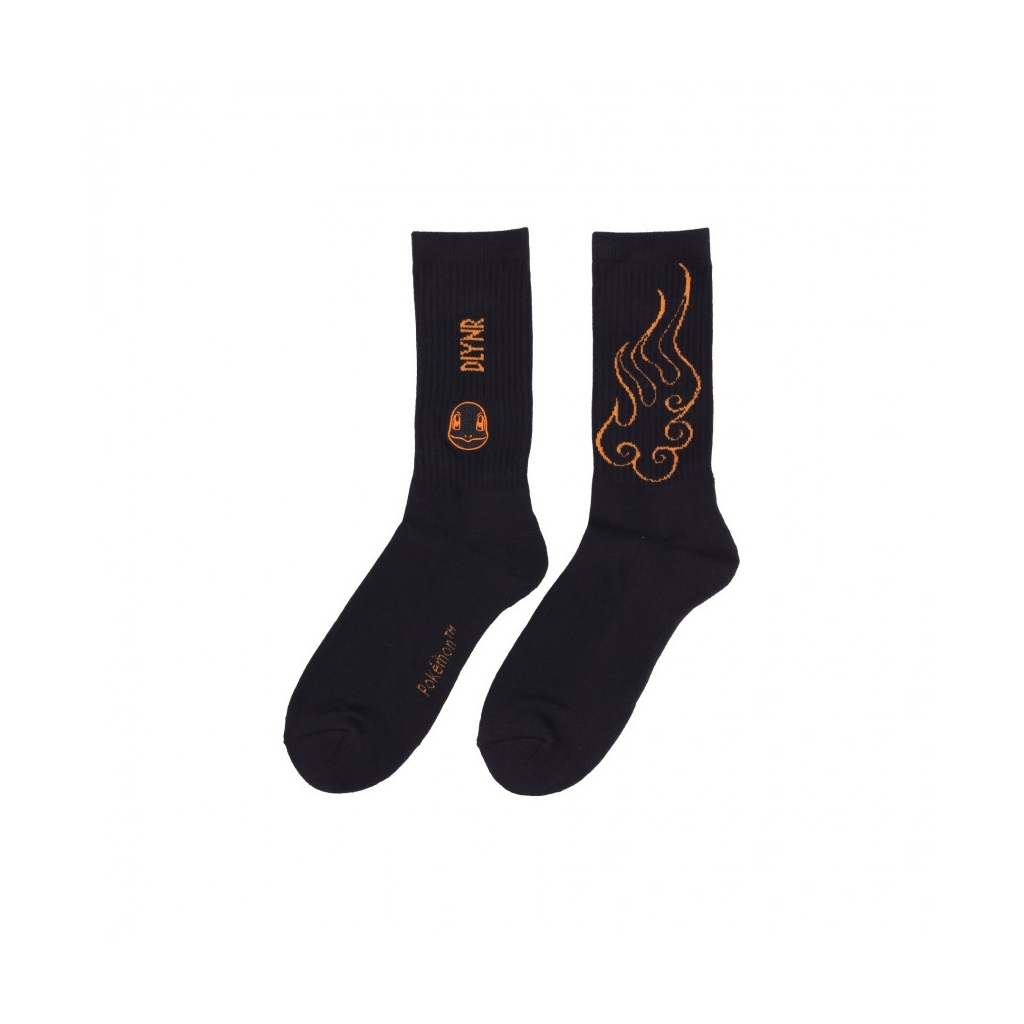 calza media uomo dlynr x pokemon charmender socks BLACK/ORANGE