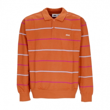 polo manica lunga uomo complete polo sweatshirt specialty fleece BOMBAY BROWN MULTI