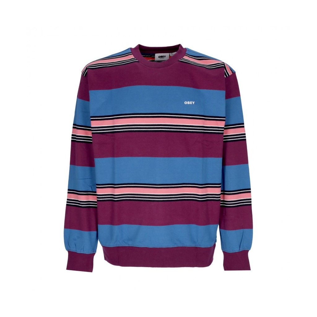 felpa girocollo uomo ender stripe crew specialty fleece BEETROOT MULTI