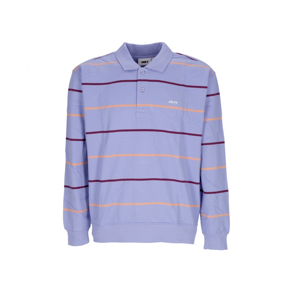 polo manica lunga uomo complete polo sweatshirt specialty fleece DIGITAL VIOLET MULTI