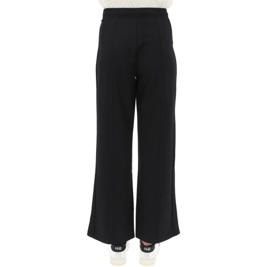 Pantalone Calvin Klein Donna Side Rib Straight Milano BEH CK BLACK ...