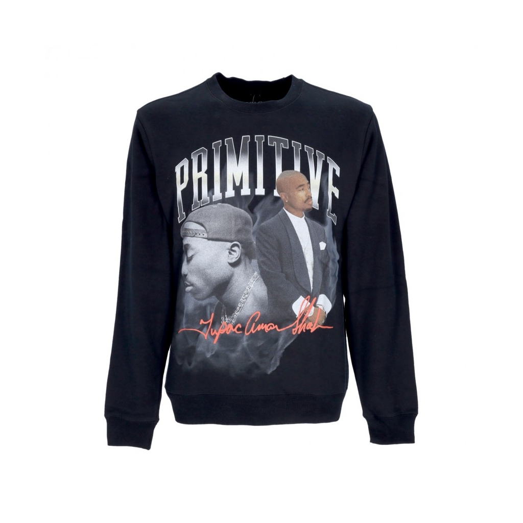 felpa girocollo uomo legend crewneck x tupac BLACK