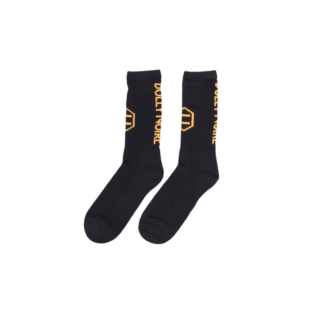 calza media uomo frontal hexagon socks BLACK/ORANGE