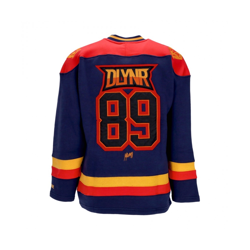 felpa tipo hockey uomo goat classic hockey crewneck BLUE/RED