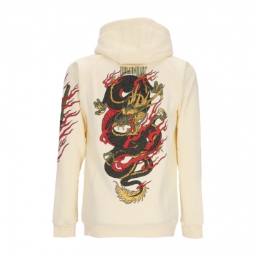 felpa cappuccio uomo ryu dragon hoodie BEIGE