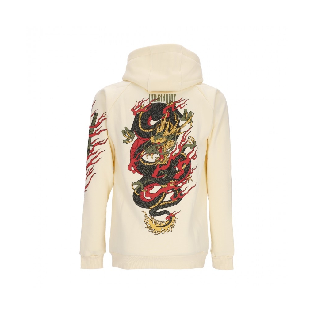 felpa cappuccio uomo ryu dragon hoodie BEIGE