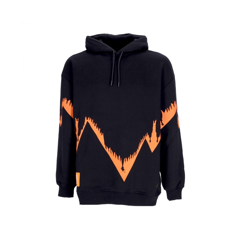 felpa cappuccio uomo bench milano outline oversize hoodie BLACK/RED