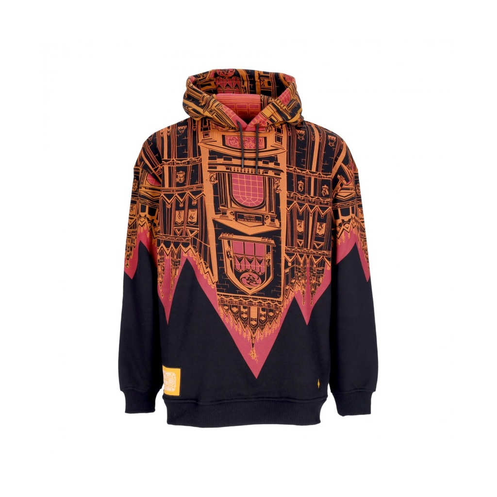 felpa cappuccio uomo bench milano hoodie oversize BLACK/ORANGE