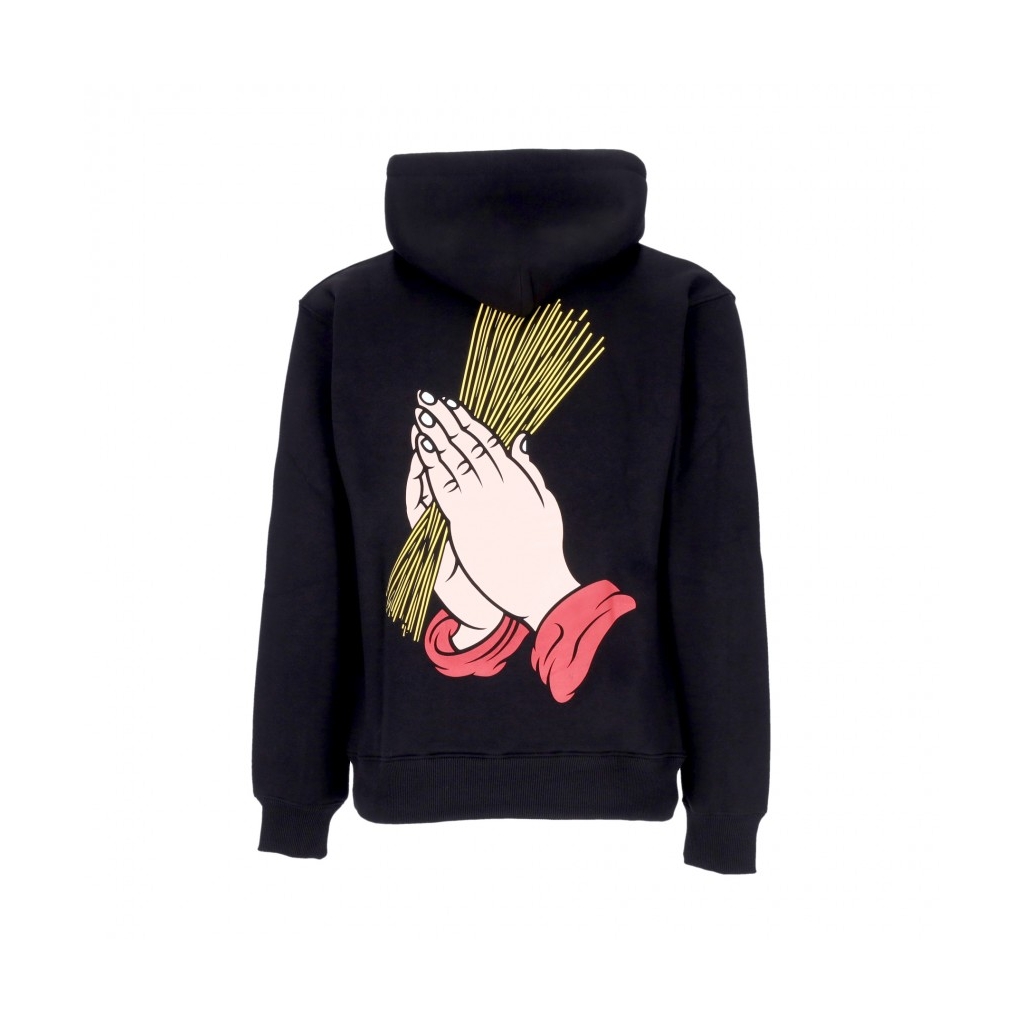 felpa cappuccio uomo holy pasta hoodie BLACK