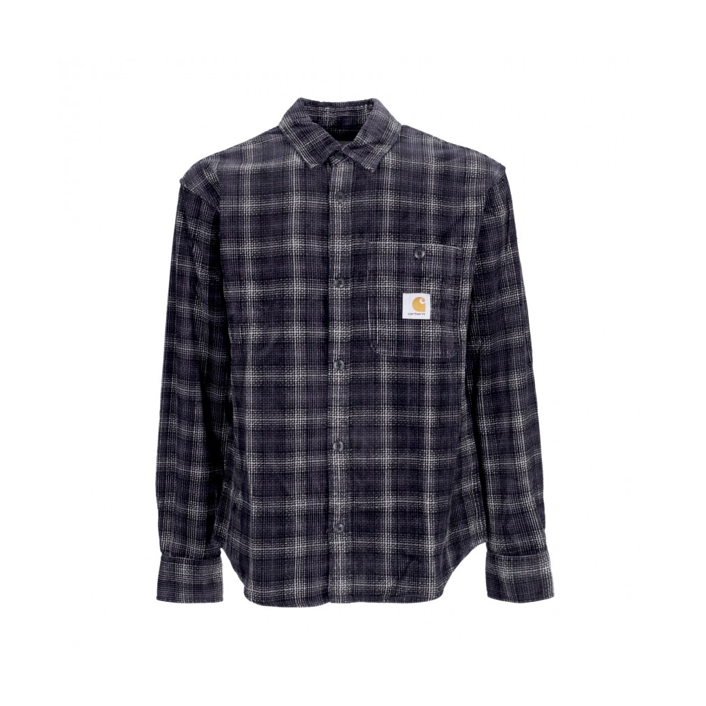 camicia manica lunga uomo l/s flint shirt WILEY CHECK/VULCAN RINSED