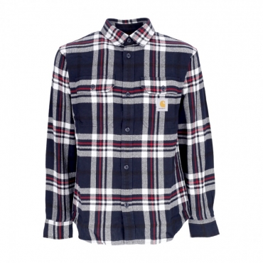 camicia manica lunga uomo l/s wallace shirt WALLACE CHECK/DARK NAVY