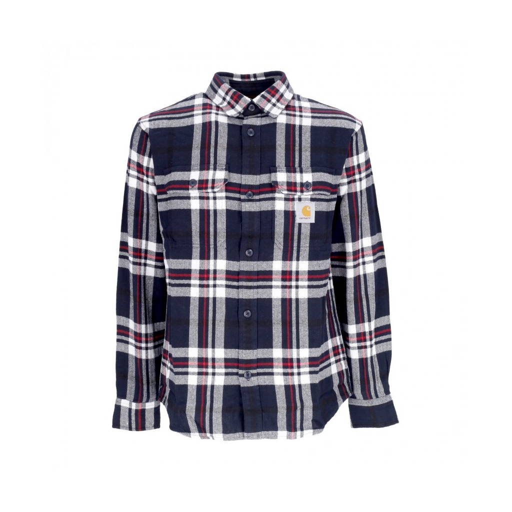 camicia manica lunga uomo l/s wallace shirt WALLACE CHECK/DARK NAVY