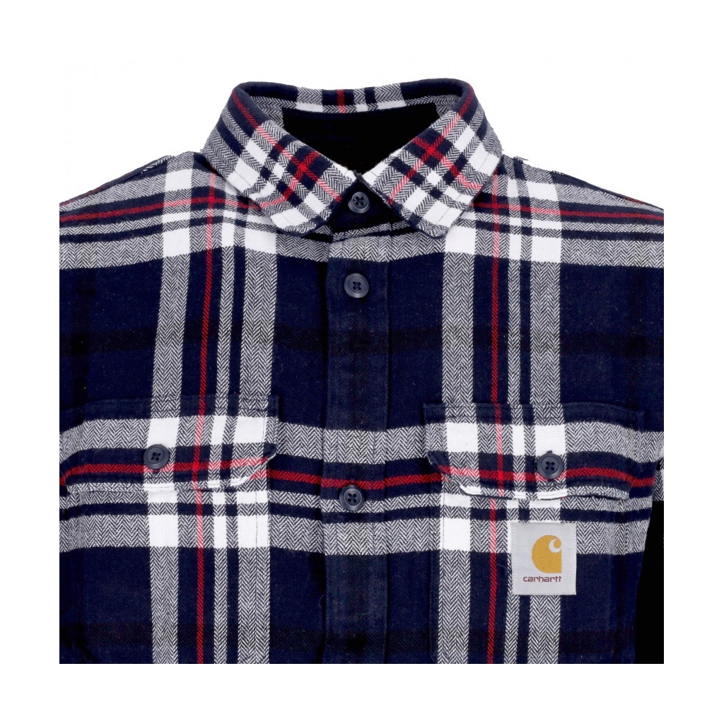 camicia manica lunga uomo l/s wallace shirt WALLACE CHECK/DARK NAVY